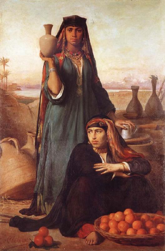 Felix-Auguste Clement Women Selling Water and Oranges on the Road to Heliopolis Germany oil painting art